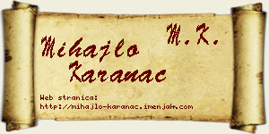 Mihajlo Karanac vizit kartica